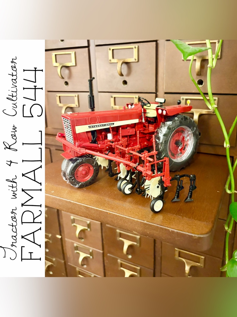 Farmall 544 Gas Narrow Front Tractor with Four Row Cultivator